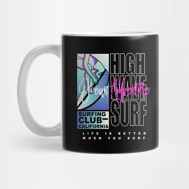 High wave California surf  Ocean Adventure surfing club by SSSD